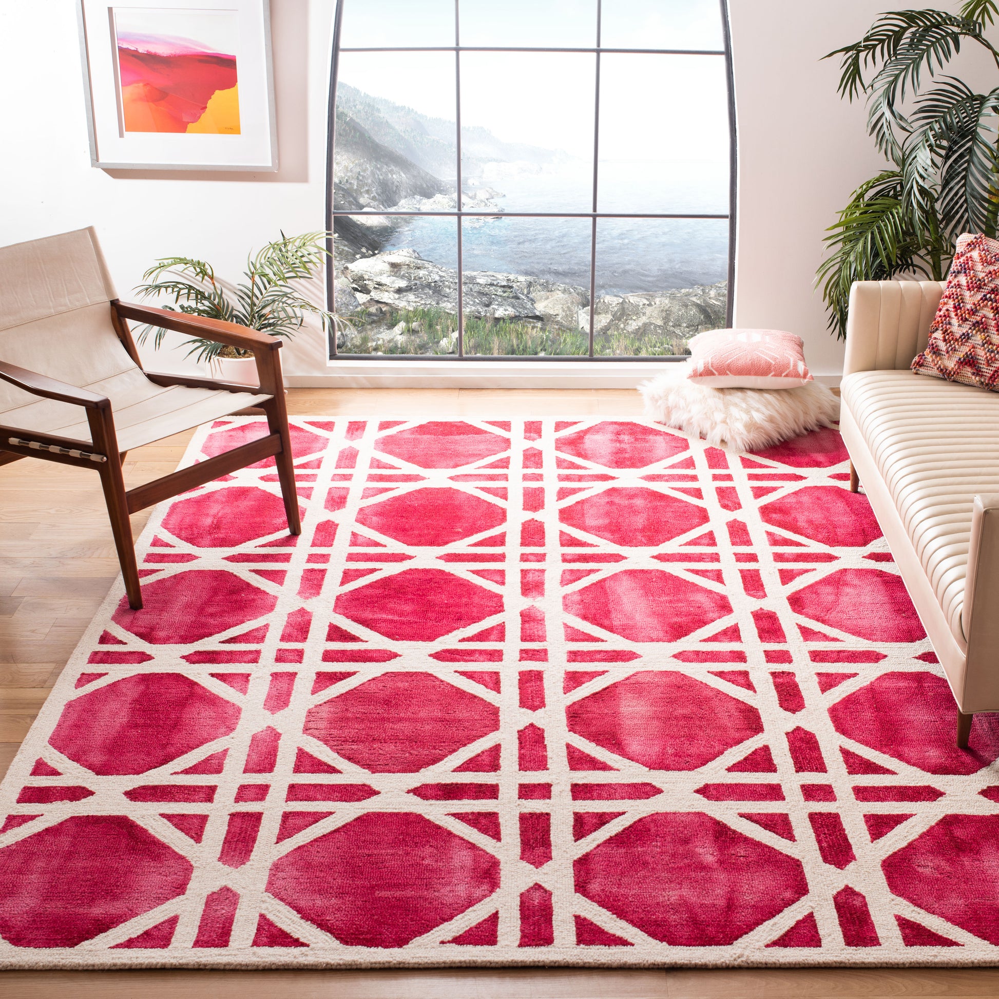 Safavieh Dip Dye Ddy721Q Ivory/Red Area Rug