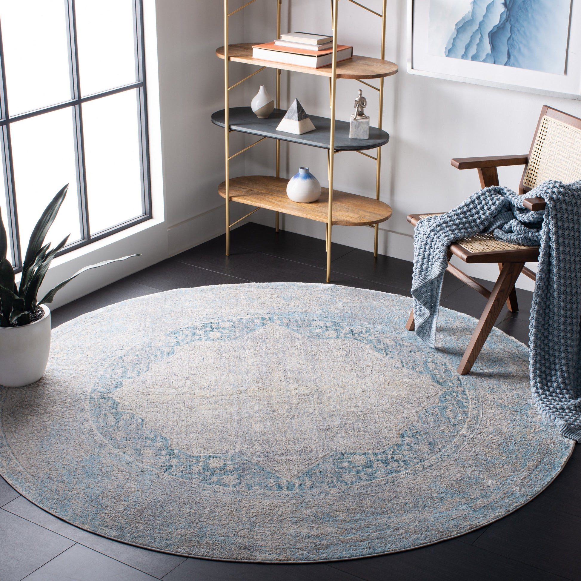 Safavieh Dream Drm401F Grey/Aqua Area Rug