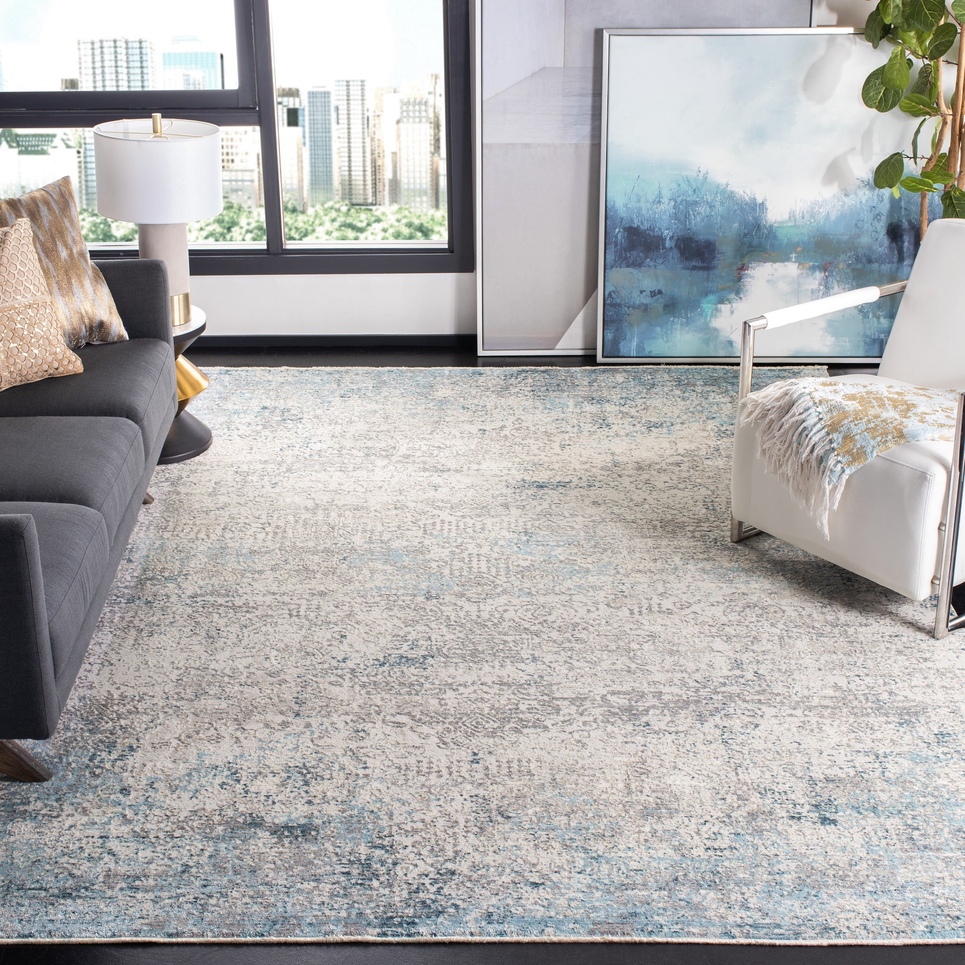 Safavieh Dream Drm416K Grey/Blue Area Rug