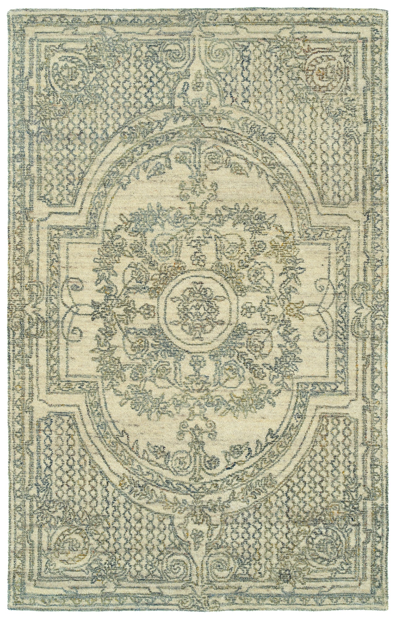 Kaleen Effete Efe99-01 Ivory, Olive, Blue, Taupe Area Rug