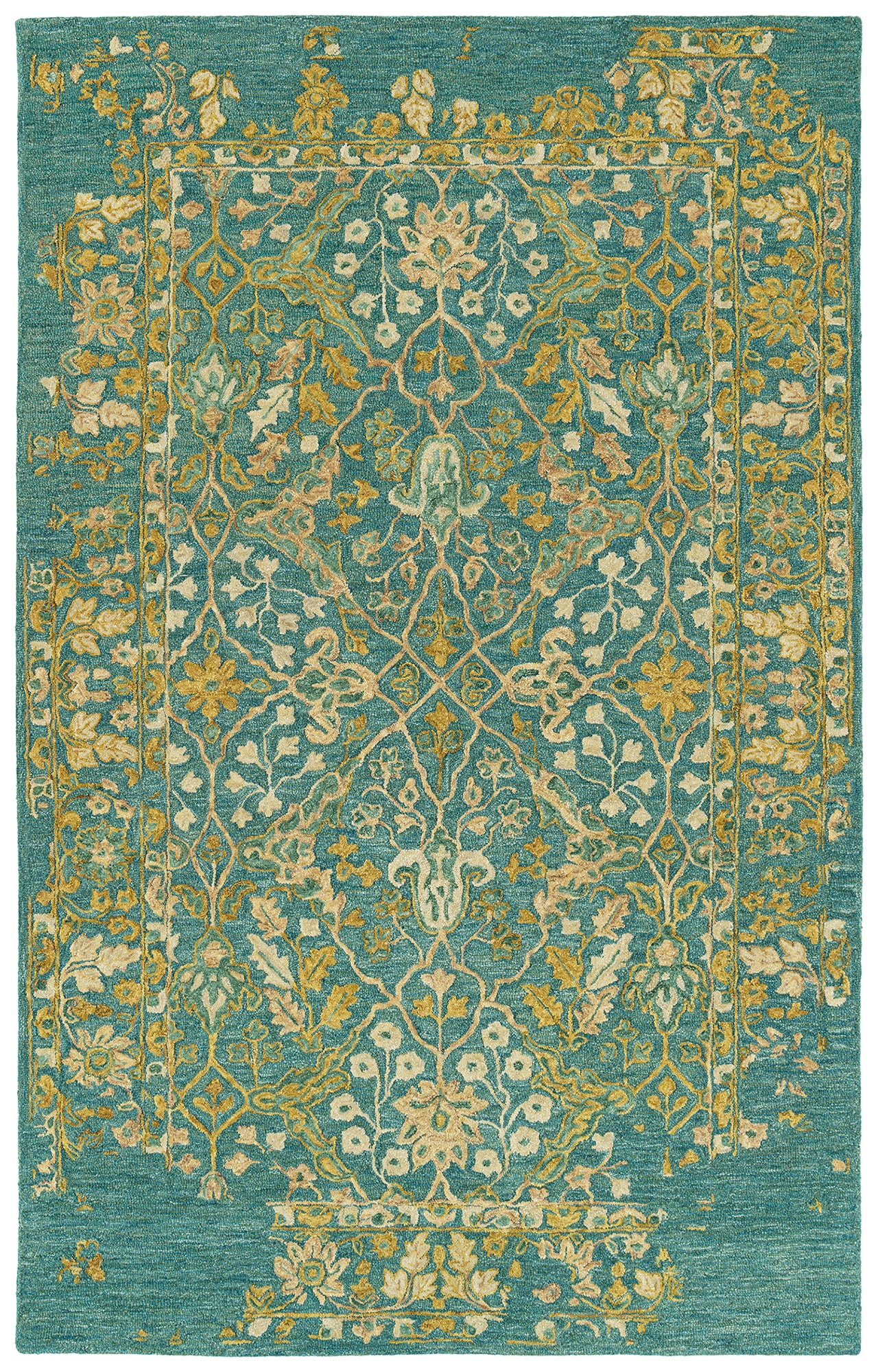 Kaleen Elijah Eli96-78 Turquoise, Emerald, Green, Gold Area Rug