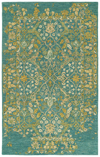 Kaleen Elijah Eli96-78 Turquoise, Emerald, Green, Gold Area Rug