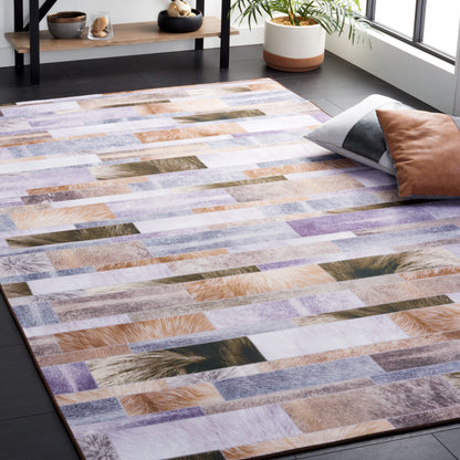 Safavieh Faux Hide Fah515A Beige/Purple Area Rug