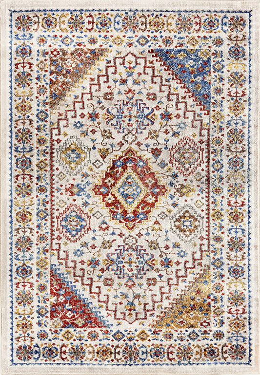 Dynamic Rugs Falcon 6801 Ivory/Grey/Blue/Red/Gold Area Rug