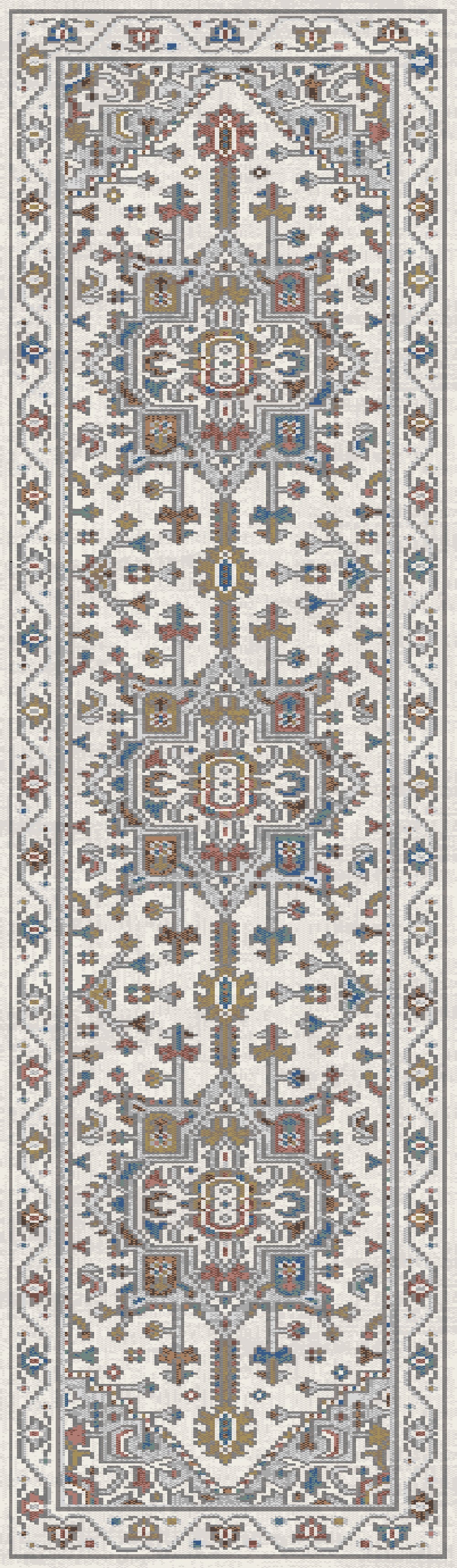 Dynamic Rugs Falcon 6805 Ivory/Grey/Blue/Red/Gold Area Rug