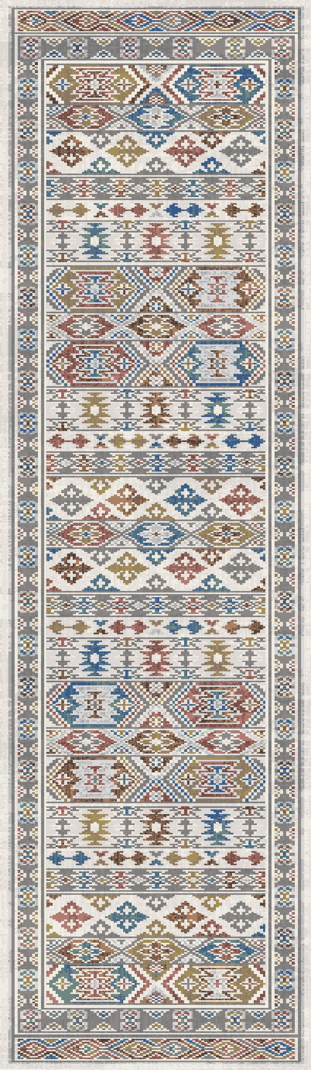 Dynamic Rugs Falcon 6807 Ivory/Grey/Blue/Red/Gold Area Rug