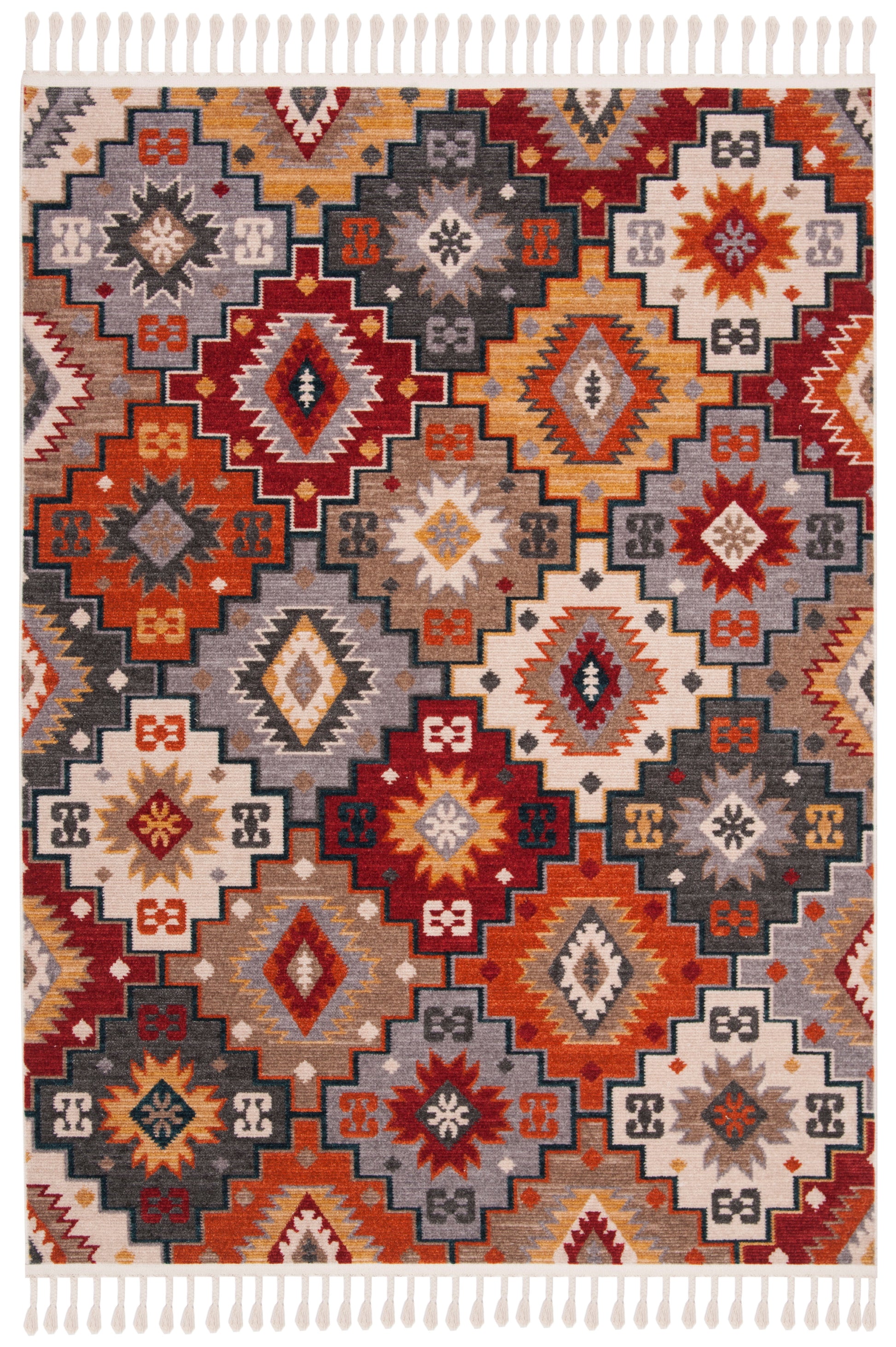 Safavieh Farmhouse Fmh805F Grey/Red Area Rug