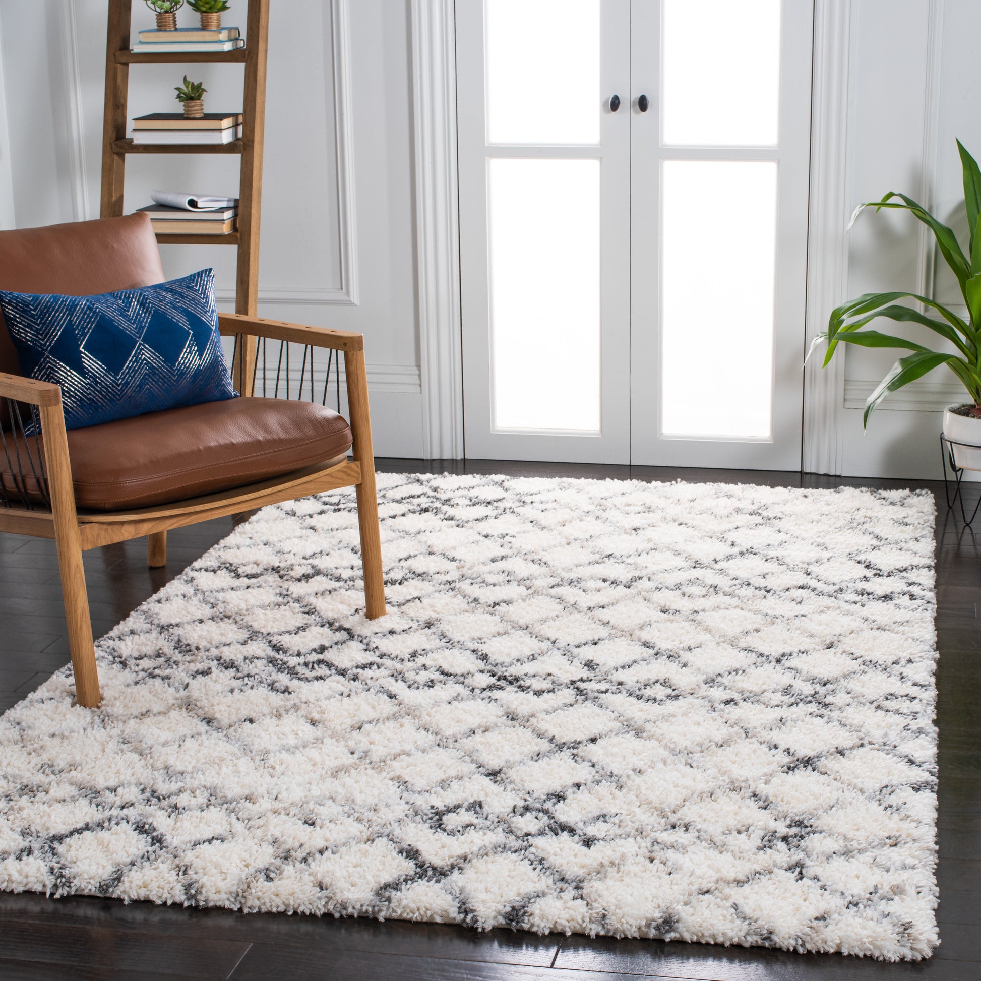 Safavieh Fontana Shag Fnt845A Ivory/Grey Area Rug