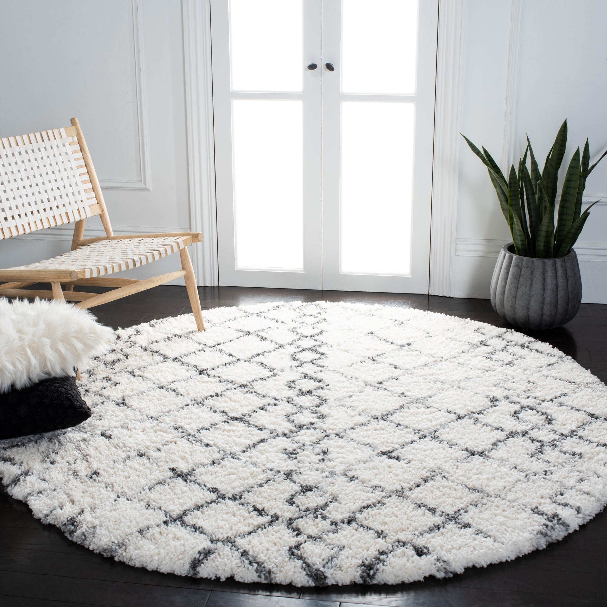 Safavieh Fontana Shag Fnt845A Ivory/Grey Area Rug