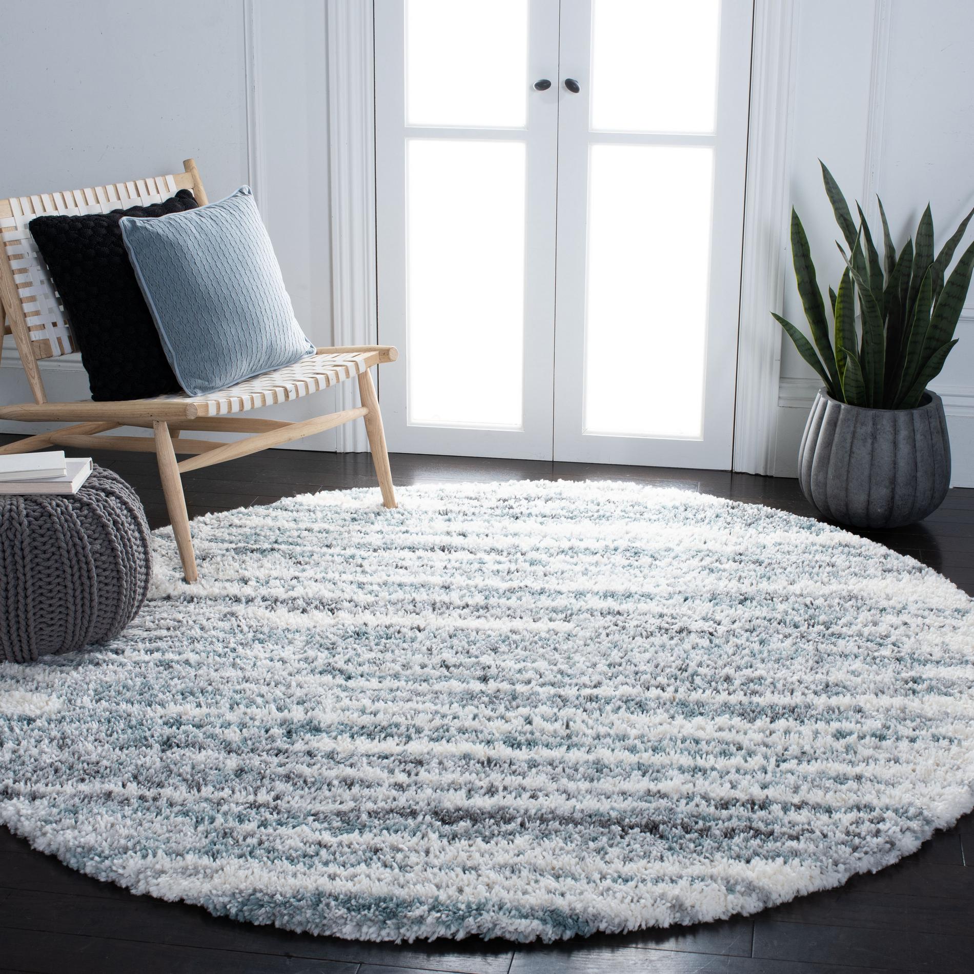 Safavieh Fontana Shag Fnt850B Ivory/Teal Area Rug