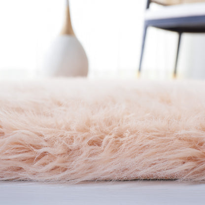 Safavieh Faux Sheep Skin Fss115U Light Pink Area Rug