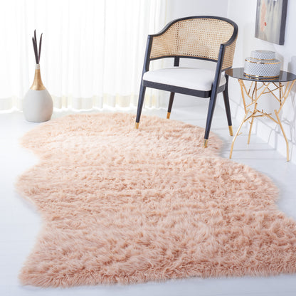 Safavieh Faux Sheep Skin Fss115U Light Pink Area Rug