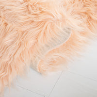 Safavieh Faux Sheep Skin Fss235U Light Pink Area Rug