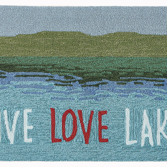 Liora Manne Frontporch Live Love Lake 4507/03 Blue Area Rug