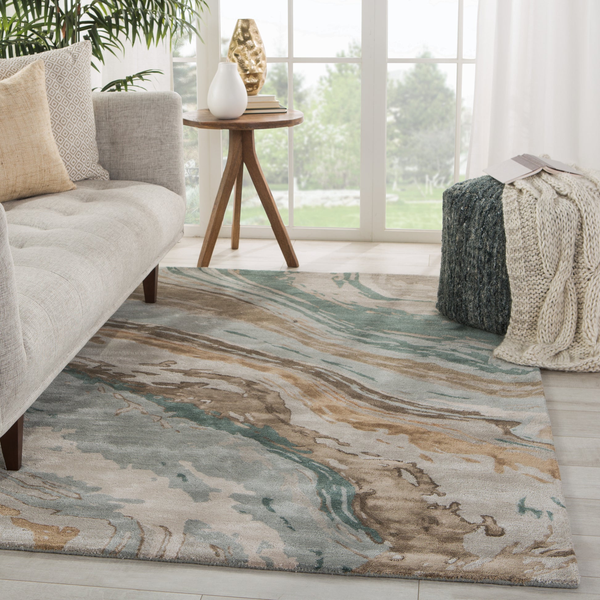 Jaipur Genesis Conley Ges37 Teal/Light Gray Area Rug