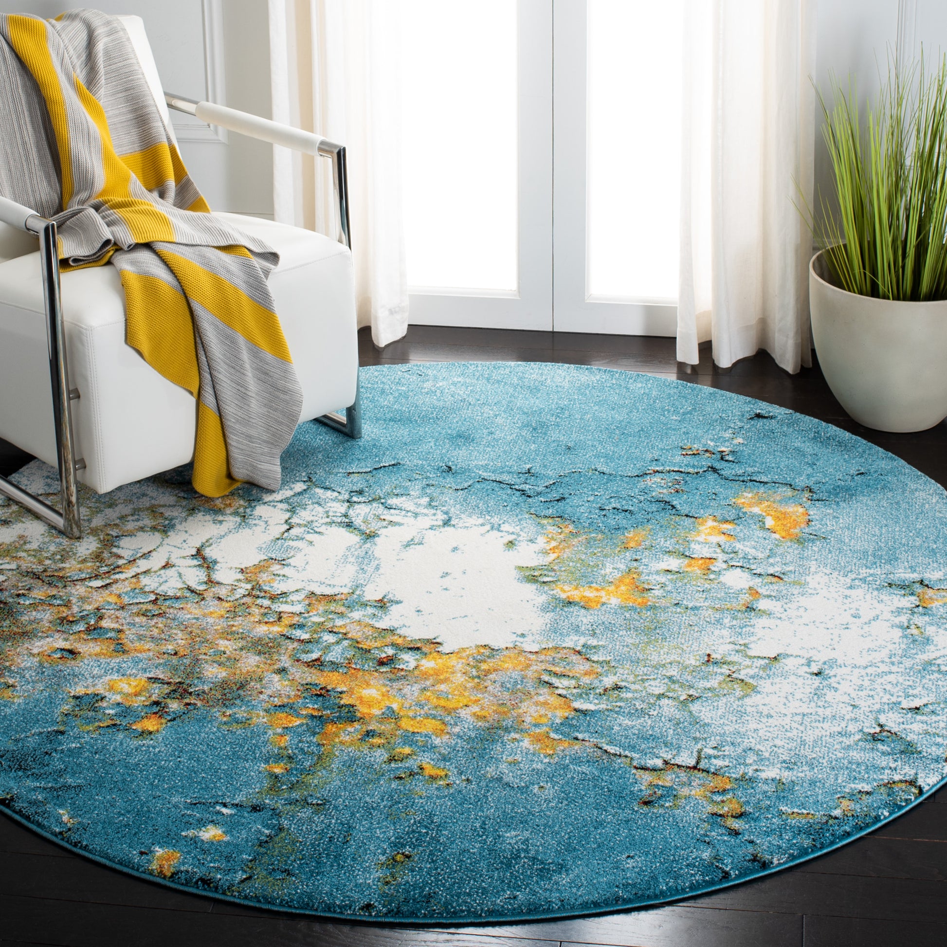 Safavieh Glacier Gla125M Blue/Gold Area Rug