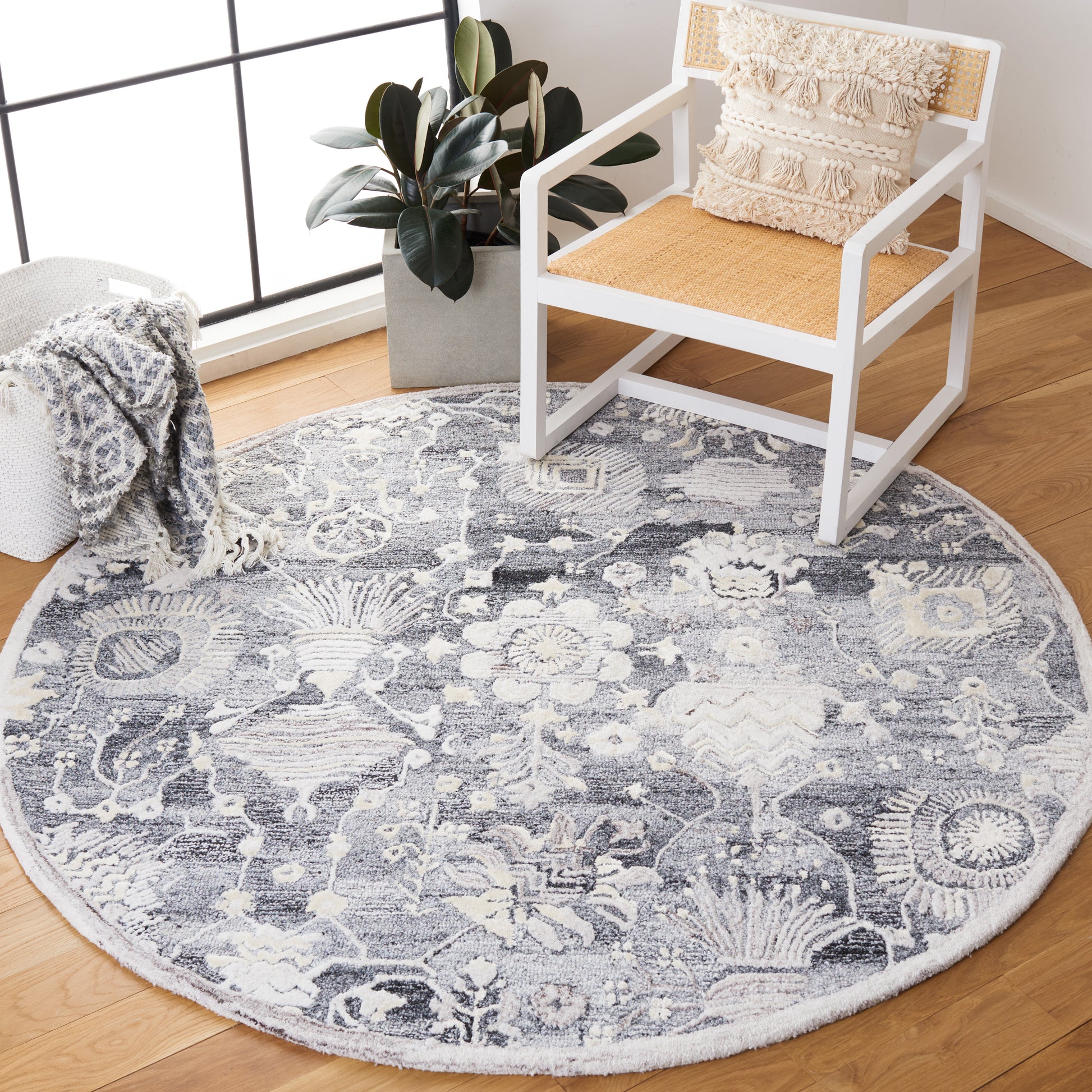 Safavieh Glamour Glm569G Grey/Ivory Area Rug