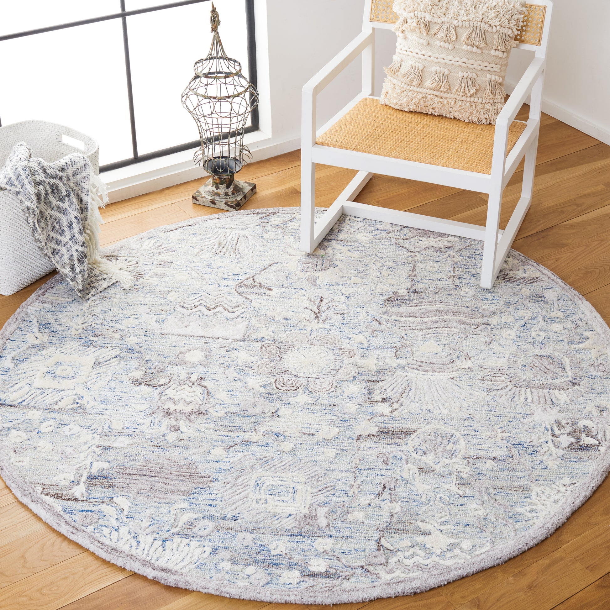 Safavieh Glamour Glm569M Light Blue/Ivory Area Rug