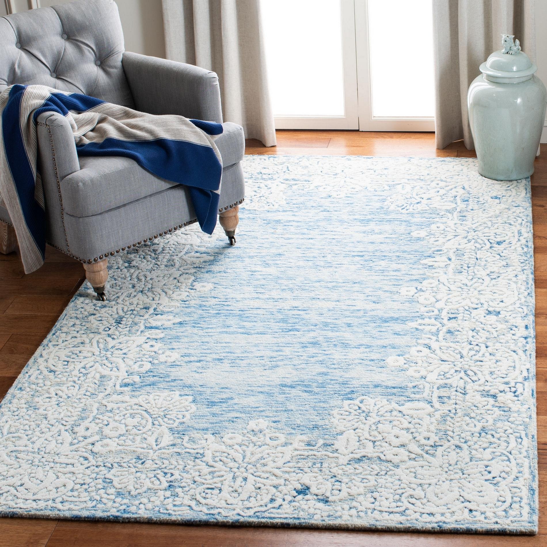 Safavieh Glamour Glm658M Blue/Ivory Area Rug