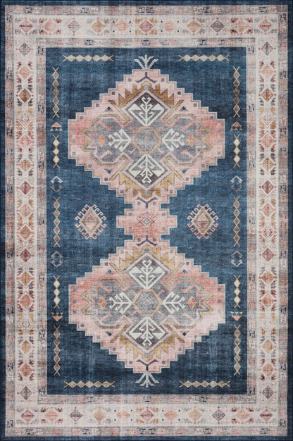 Loloi Heidi Hei-03 Denim/Blush Area Rug