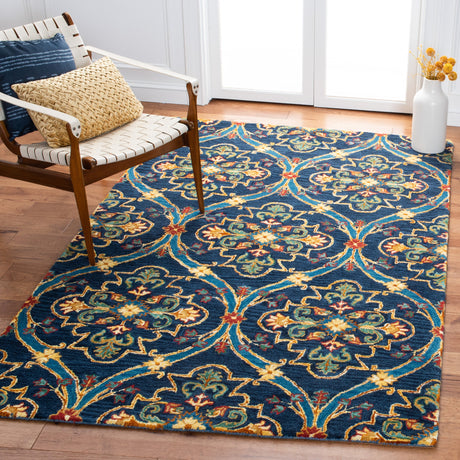 Safavieh Heritage Hg475N Navy/Yellow Rugs.