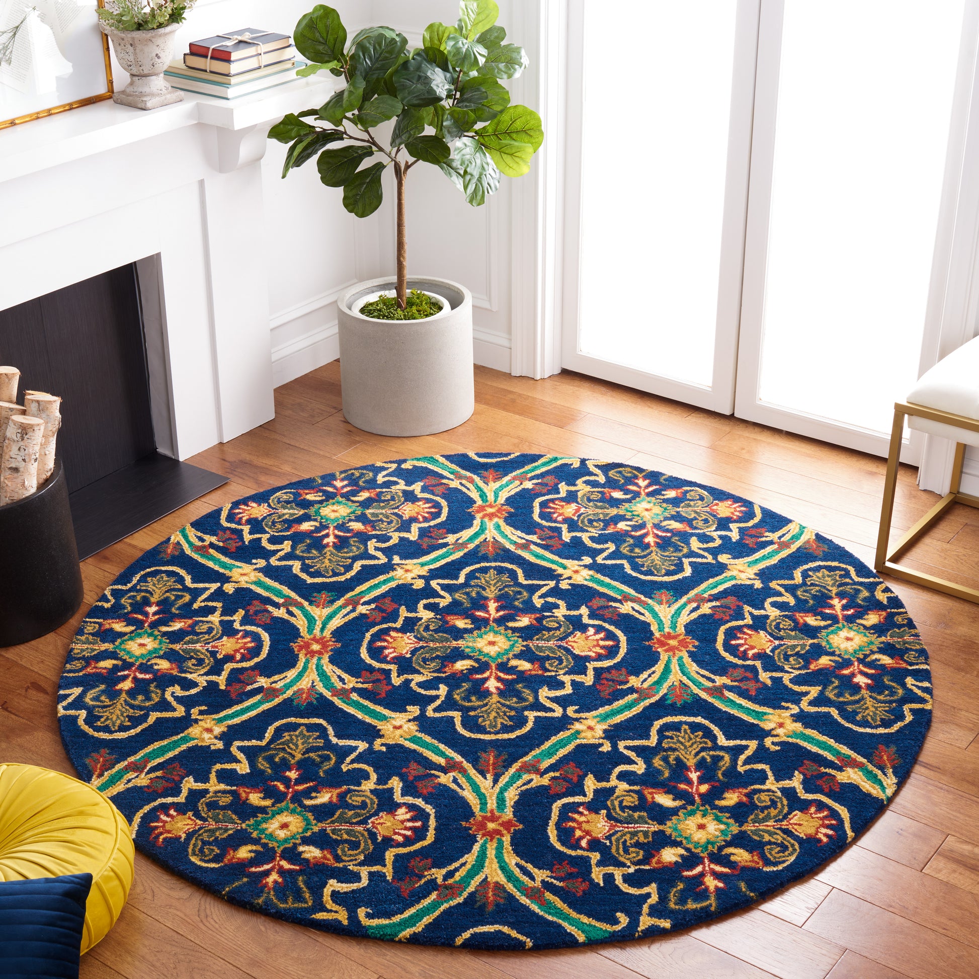 Safavieh Heritage Hg475N Navy/Yellow Area Rug