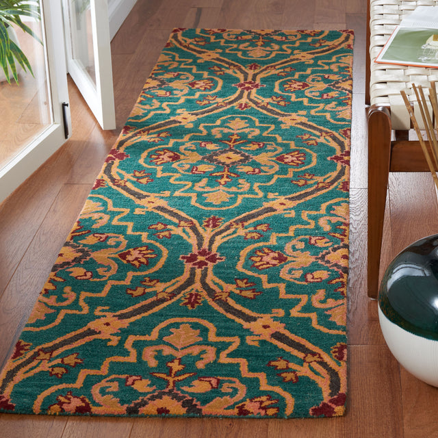 Safavieh Heritage Hg475Y Green/Orange Area Rug