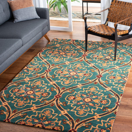 Safavieh Heritage Hg475Y Green/Orange Rug.