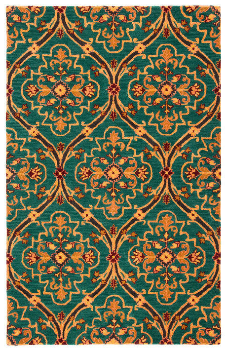 Safavieh Heritage Hg475Y Green/Orange Rug.