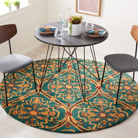 Safavieh Heritage Hg475Y Green/Orange Rug.