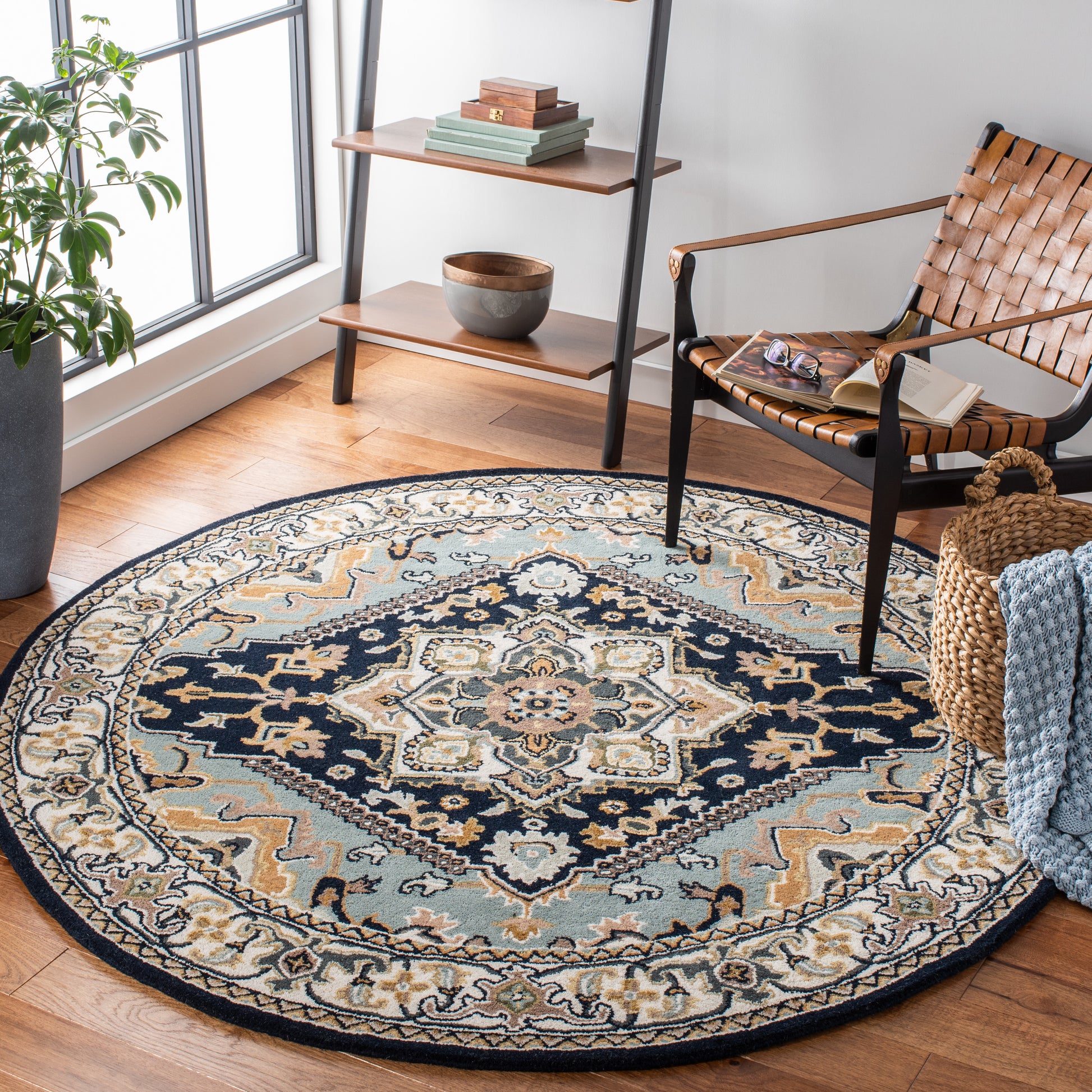 Safavieh Heritage Hg625N Navy/Ivory Area Rug