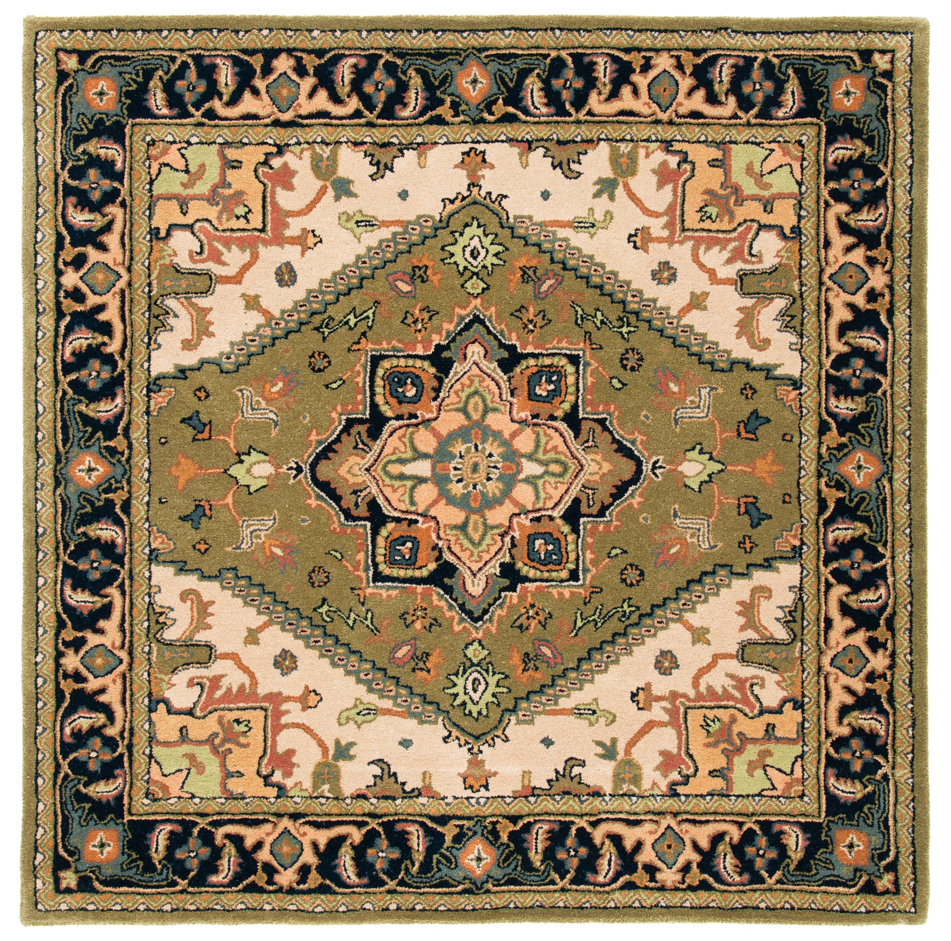 Safavieh Heritage Hg625Y Green/Light Brown Area Rug