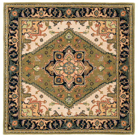 Safavieh Heritage Hg625Y Green/Light Brown Rug.