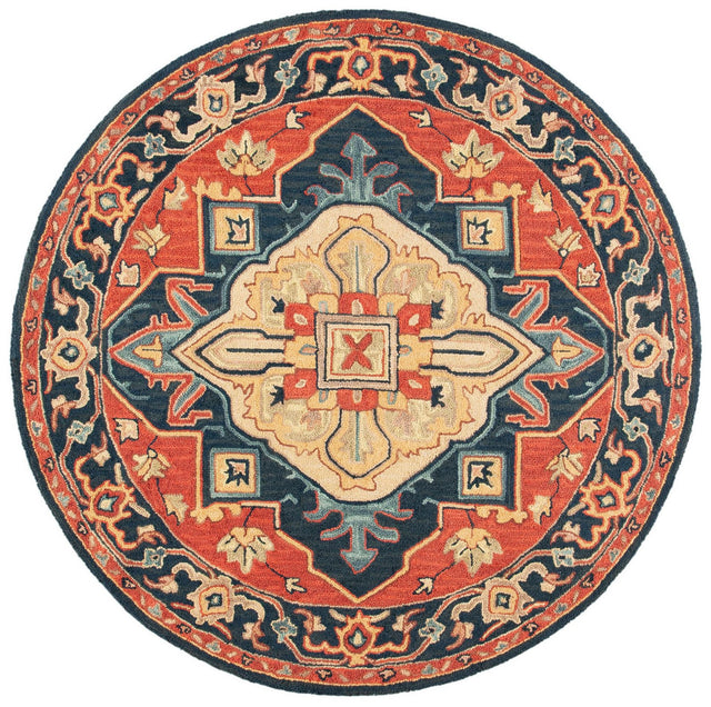 Safavieh Heritage Hg920Q Red/Navy Rug.