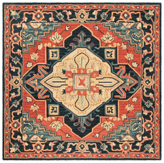 Safavieh Heritage Hg920Q Red/Navy Rug.