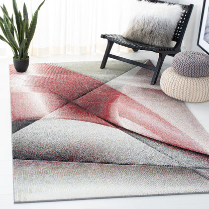 Safavieh Hollywood Hlw715Q Grey/Red Area Rug