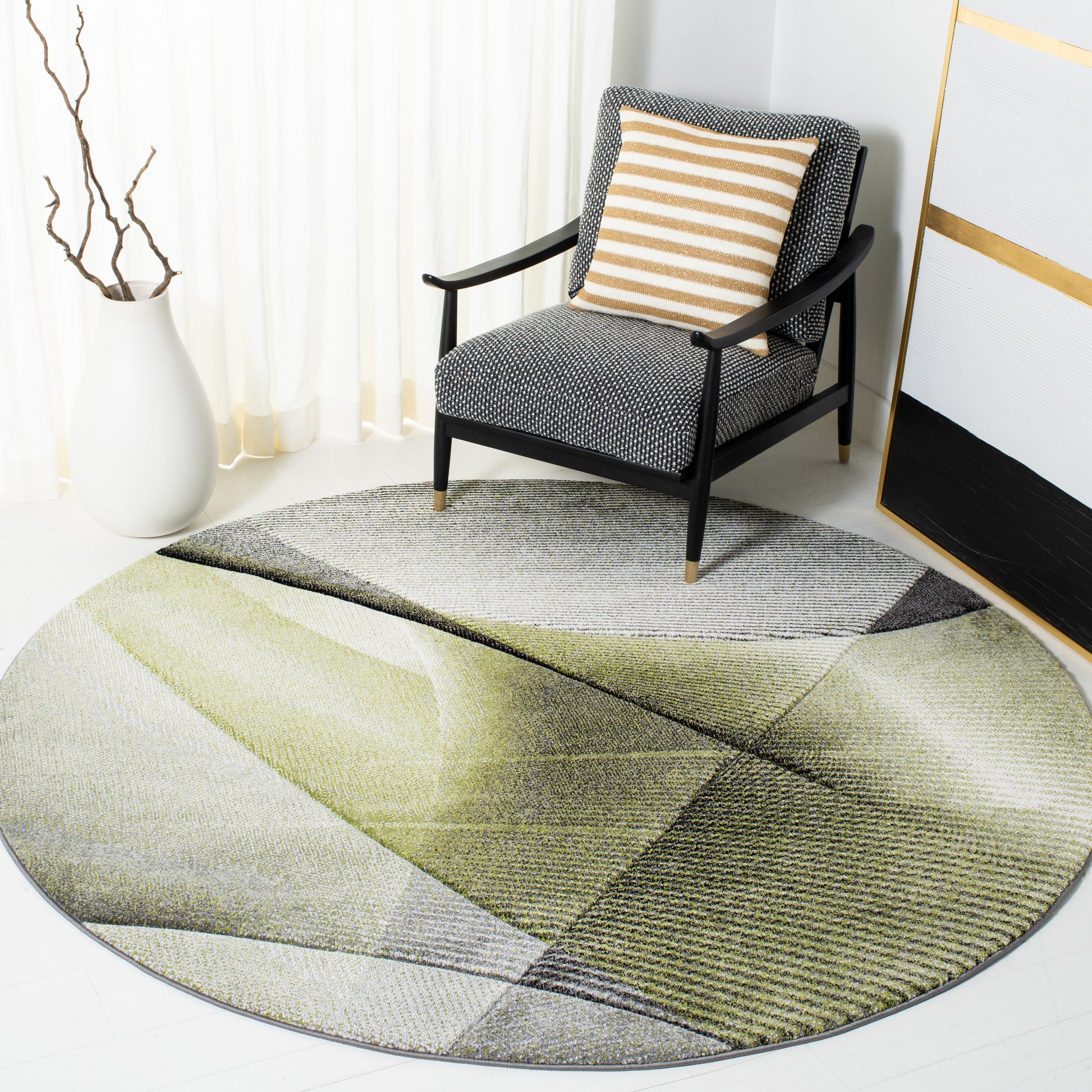 Safavieh Hollywood Hlw715Y Grey/Green Area Rug