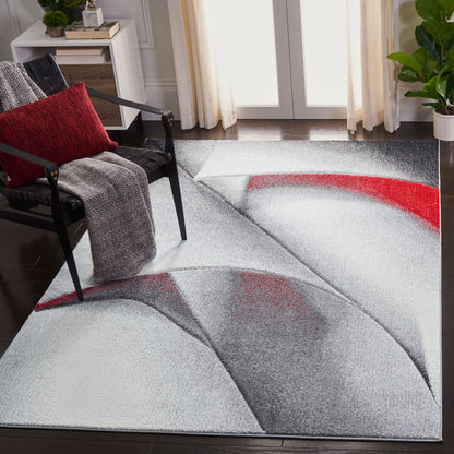 Safavieh Hollywood Hlw716Q Grey/Red Area Rug