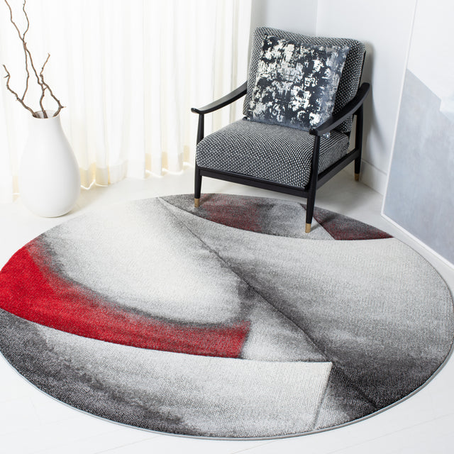 Safavieh Hollywood Hlw716Q Grey/Red Rugs.