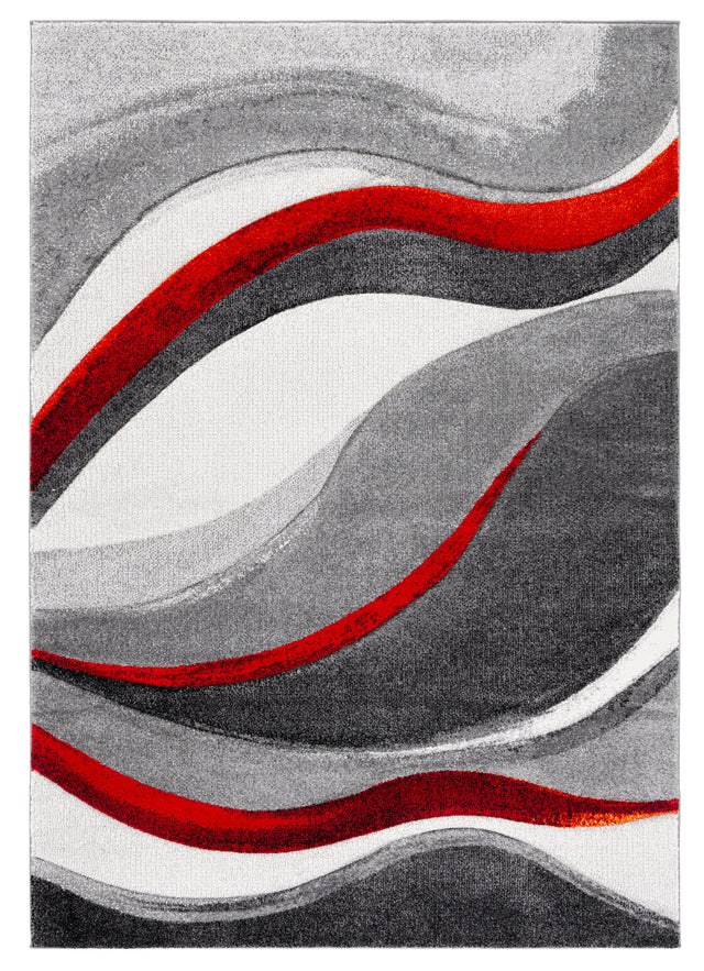 Safavieh Hollywood Hlw766Q Grey/Red Rug.