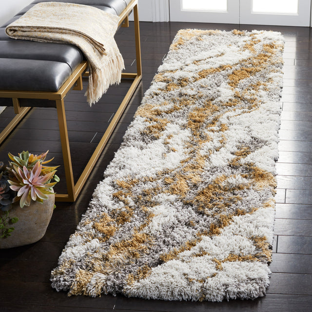 Safavieh Horizon Shag Hzn890D Grey/Gold Rugs.