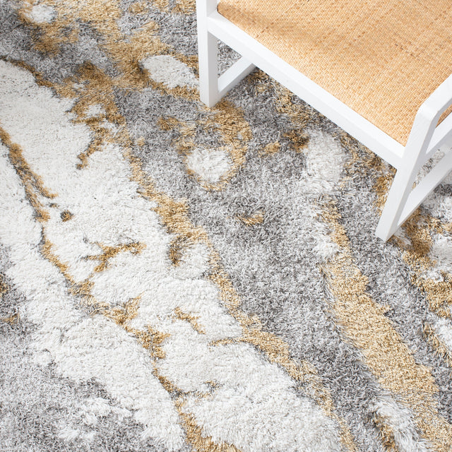 Safavieh Horizon Shag Hzn890D Grey/Gold Rugs.