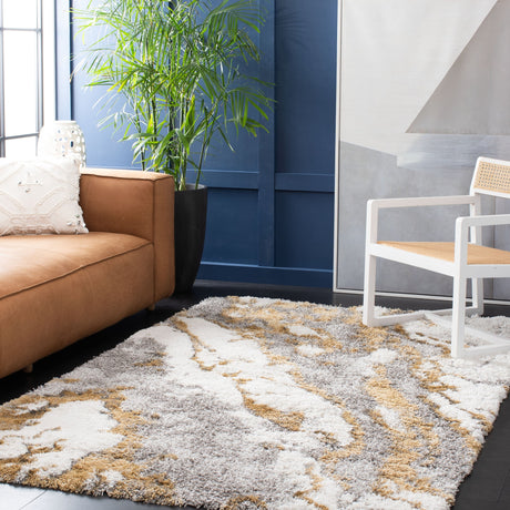 Safavieh Horizon Shag Hzn890D Grey/Gold Rugs.