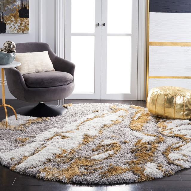 Safavieh Horizon Shag Hzn890D Grey/Gold Rugs.