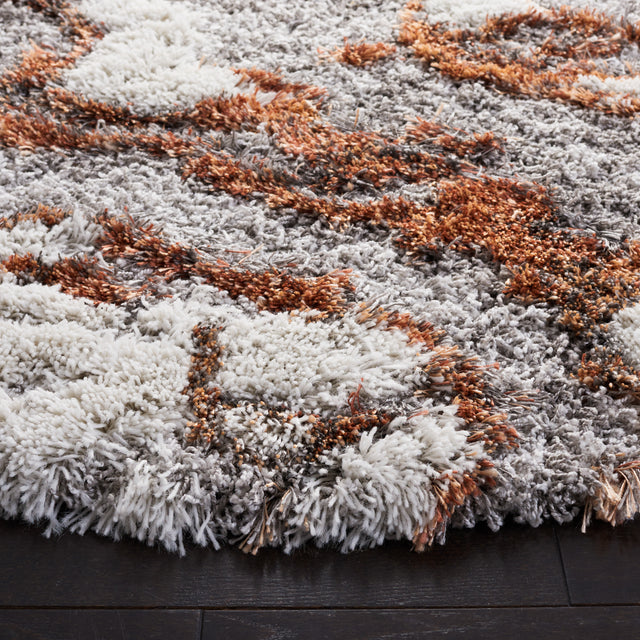 Safavieh Horizon Shag Hzn890P Grey/Rust Rug.