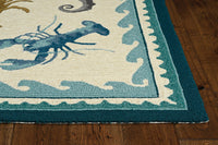 KAS Harbor 4204 Beach Life Ivory/Teal Area Rug