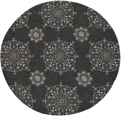 KAS Harbor 4207 Courtyard Charcoal Area Rug