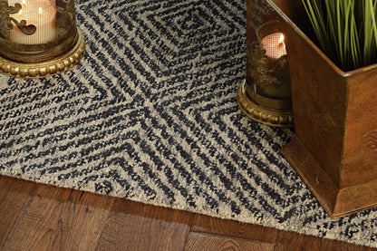 KAS Hudson 2463 Retreat Grey/Black Area Rug