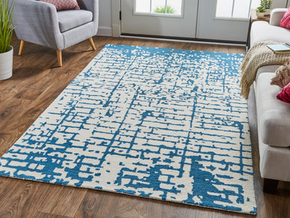 Feizy Dineen R8040 Ivory/Blue Area Rug