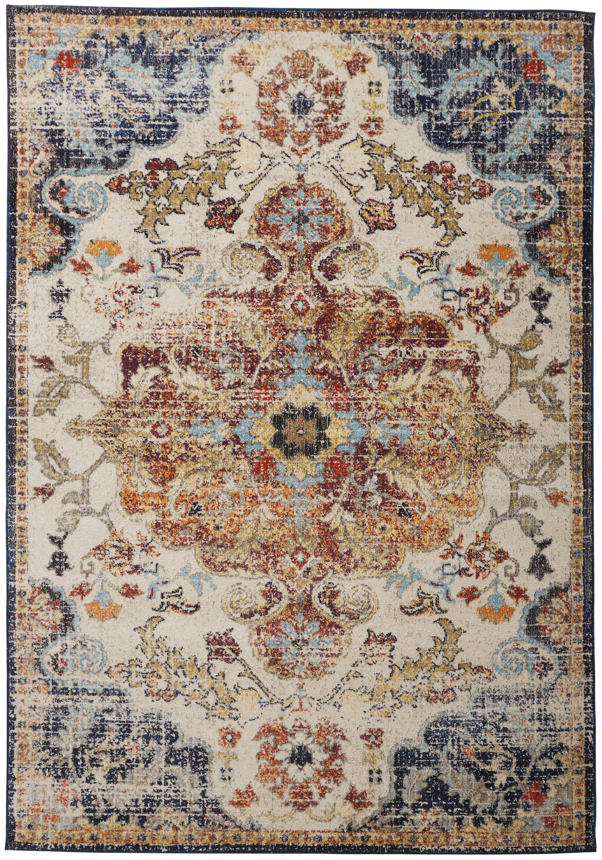 Feizy Bellini I3138 Gold/Blue Area Rug